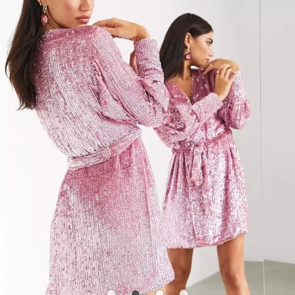 ASOS pink glitter dress ASOS pink glitter dress